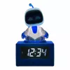 Paladone AstroBot Icon budík - sivý/biely digitálny LCD robotický budík s funkciou odloženia