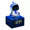 Paladone AstroBot Icon budík - sivý/biely digitálny LCD robotický budík s funkciou odloženia