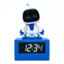 Paladone AstroBot Icon budík - sivý/biely digitálny LCD robotický budík s funkciou odloženia