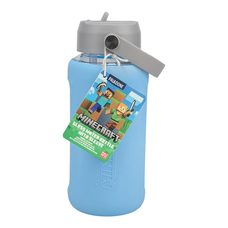 Paladone Minecraft sklenená fľaša na vodu 450 ml Creeper dizajn