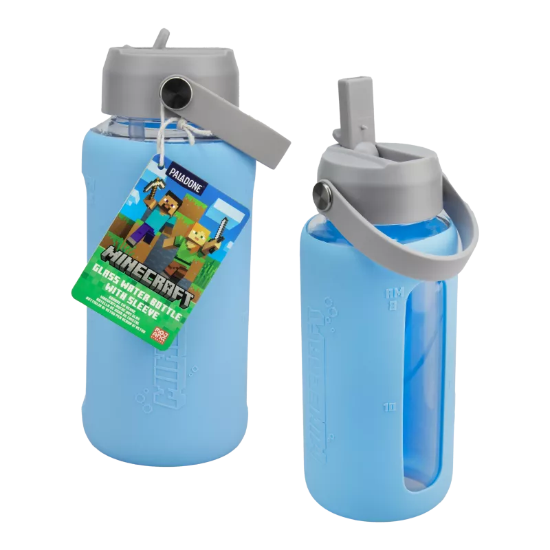 Paladone Minecraft sklenená fľaša na vodu 450 ml Creeper dizajn