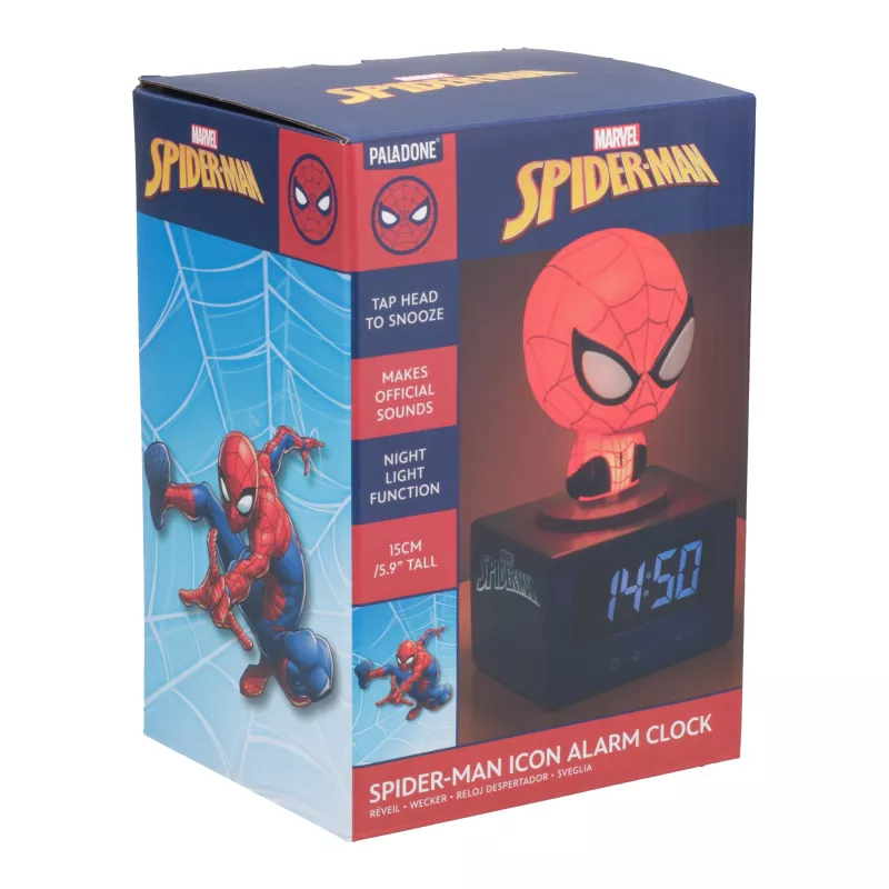 Paladone Spider-Man Icon budík - digitálny LED, červený/čierny