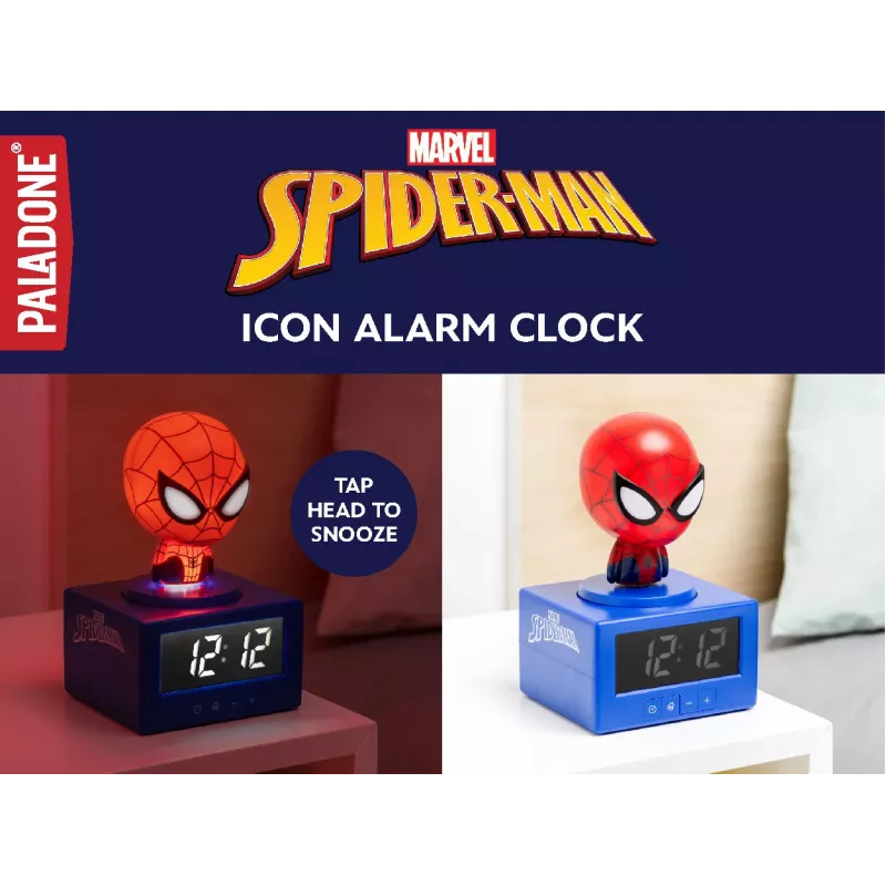 Paladone Spider-Man Icon budík - digitálny LED, červený/čierny