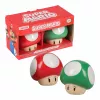 Paladone Super Mario Mushroom sada slaná a koreniaca (červená Super hríb & zelený 1-Up hríb)