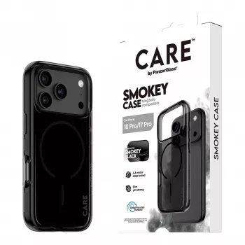 PanzerGlass CARE Smokey puzdro s čiernym MagSafe pre iPhone 17 Pro