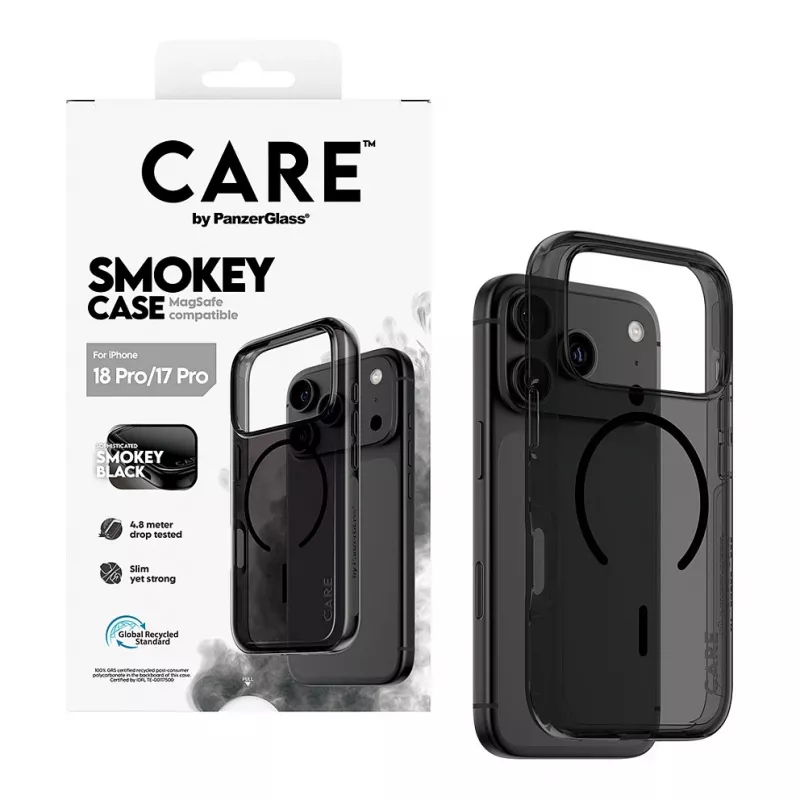 PanzerGlass CARE Smokey puzdro s čiernym MagSafe pre iPhone 17 Pro
