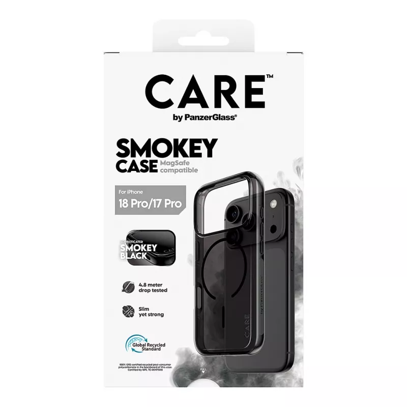 PanzerGlass CARE Smokey puzdro s čiernym MagSafe pre iPhone 17 Pro