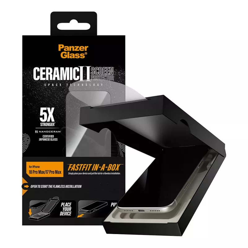 PanzerGlass Keramik ochranná fólia displeja iPhone 17 Pro Max s FASTFIT IN-A-BOX