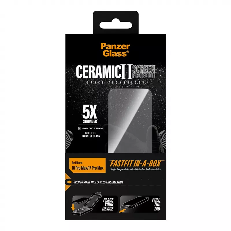 PanzerGlass Keramik ochranná fólia displeja iPhone 17 Pro Max s FASTFIT IN-A-BOX