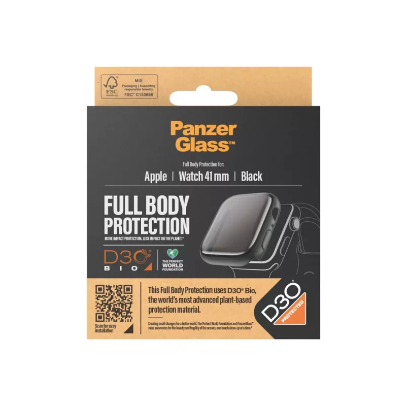 PanzerGlass Full Body Apple Watch 7/8/9 41 mm D3O čierna