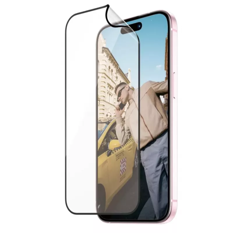 PanzerGlass MATRIX ochrana displeja s D3O pre iPhone 15 | Ultra-Wide Fit s AlignerKit