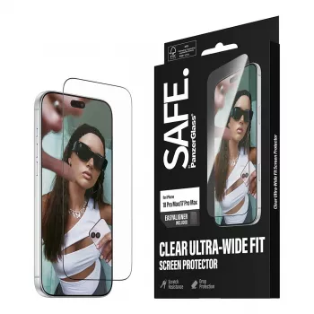 PanzerGlass SAFE ochranná fólia displeja pre iPhone 18 Pro Max/17 Pro Max – ultrawide tvrdené sklo, antibakteriálna, tvrdosť 9H