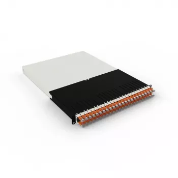 Patchbox.one 30RU zaťahovací systém prepojovacích káblov, 24x Cat.6a STP, oranžový