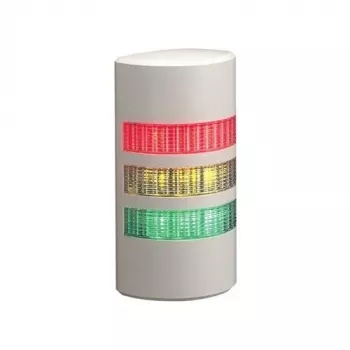 PATLITE WEP-302FB-RYG LED signálny stĺp, 3-stupňový červená/žltá/zelená, bzučiak, nástenná montáž, 24V DC, IP65, biela