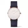 Paul Hewitt Sailor Line unisex quartzové hodinky 39 mm ružové zlato oceľové puzdro biely ciferník sivý kožený remienok PH-SA-RSTW17S