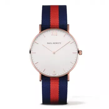 Paul Hewitt Sarstedt unisex quartz hodinky 39mm ružové zlato nerez námornícka modrá nylonový remienok PH-SARSTWNR20
