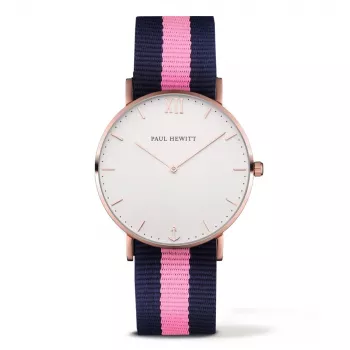 PAUL HEWITT Sarstwin unisex hodinky 39mm ružové zlato nerezové puzdro biely ciferník nude kožený remienok quartz PHSARSTWNLP20