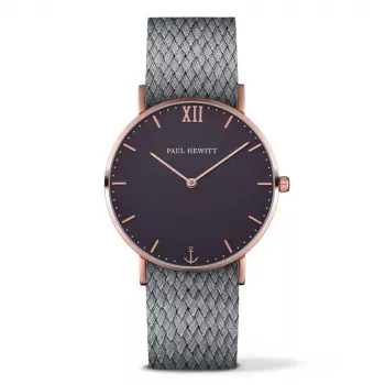 PAUL HEWITT unisex Sailor Line quartzové hodinky 39mm ružové zlato nehrdzavejúca oceľ mesh čierny ciferník PH-SA-RSTB18S