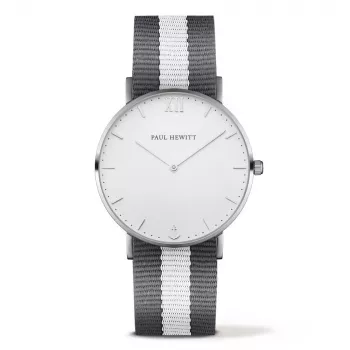 PAUL HEWITT unisex hodinky Sailor Line 39mm ružové zlato nerez biely ciferník sivý kožený remienok quartz PHSASSTWGRW20