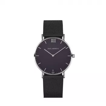PAUL HEWITT unisex hodinky Sailor Line 39 mm oceľ mesh čierne PHSASSTB5M101