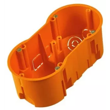 PAWBOL A.0042WPG Hlboká dvojitá podomietková krabica 60 mm so skrutkami, oranžová
