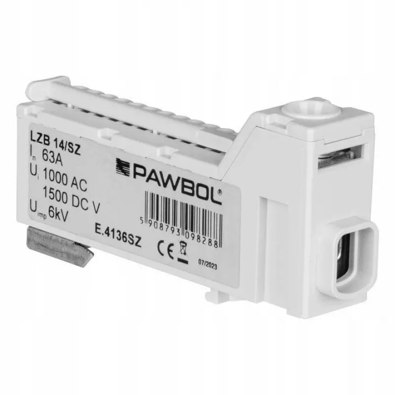 PAWBOL bezskrutková radová svorka LZB E.4136SZ sivá (12-pólová, 450V, 24A)