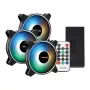 PCBuilder Tempest Chill kit ventilátorov 3x120mm Dual Glow ARGB ventilátory + kontrolér + RF diaľkový ovládač