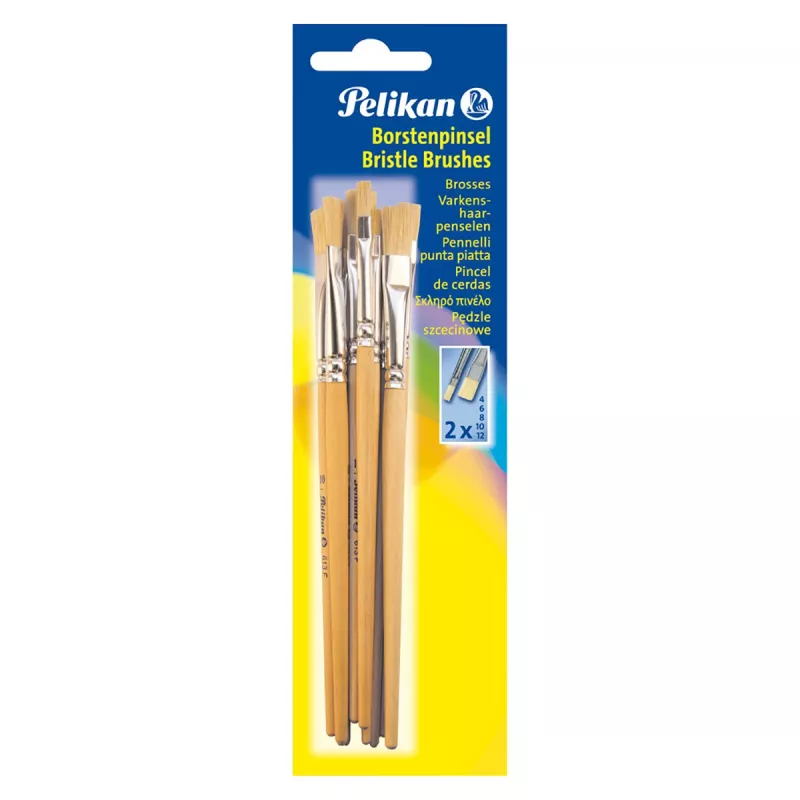 Pelikan 720409 plochý štetec veľkosť 9, strieborný, 10 kusov