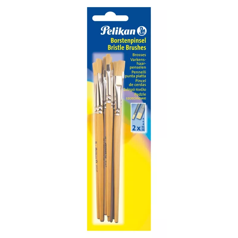 Pelikan 720409 plochý štetec veľkosť 9, strieborný, 10 kusov