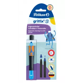 Pelikan griffix Neon Black ľavácke rollerball pero - ružové 821018