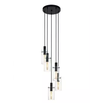 Pendelleuchte Montefino 97368 5x60W E27 chróm/biela