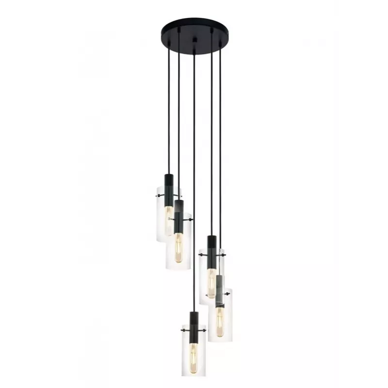 Pendelleuchte Montefino 97368 5x60W E27 chróm/biela