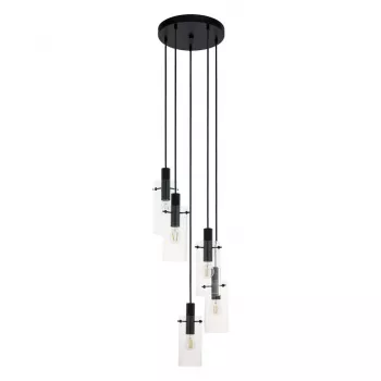 Pendelleuchte Montefino 97368 5x60W E27 chróm/biela