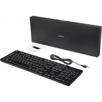 Perixx PERIBOARD-317 R DE B káblová USB klávesnica, nemecké QWERTZ rozloženie, biele LED podsvietenie, čierna 12011