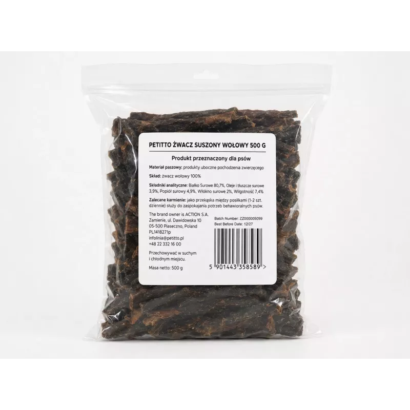 PETITTO Sušené hovädzie žuvacie 500g