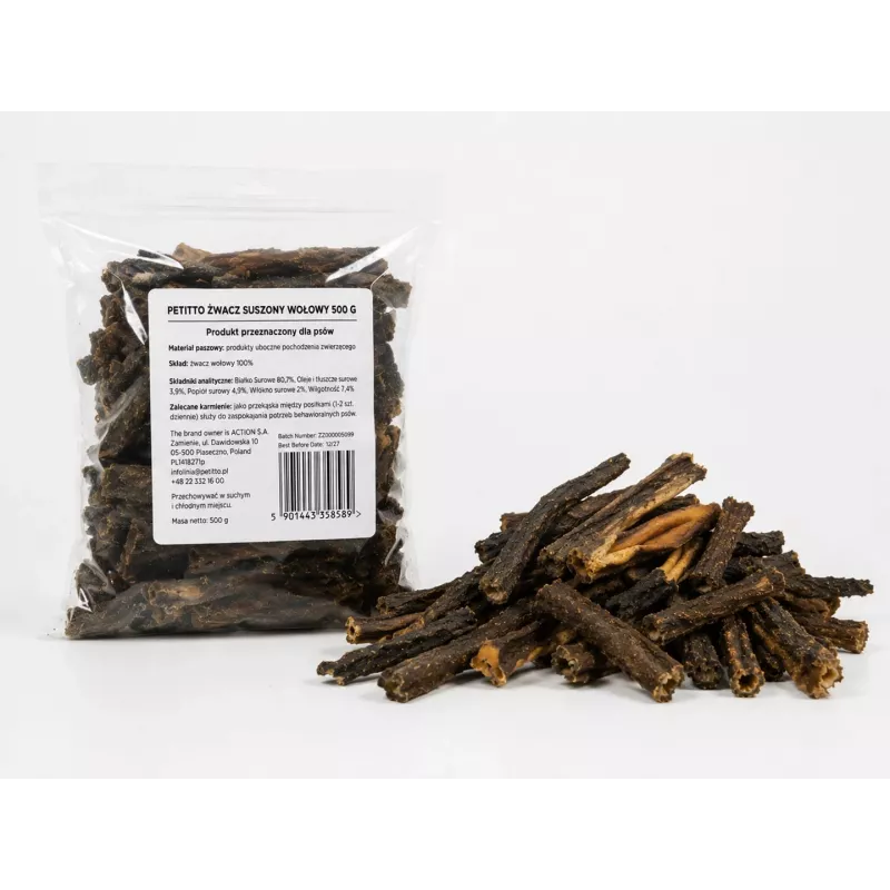 PETITTO Sušené hovädzie žuvacie 500g