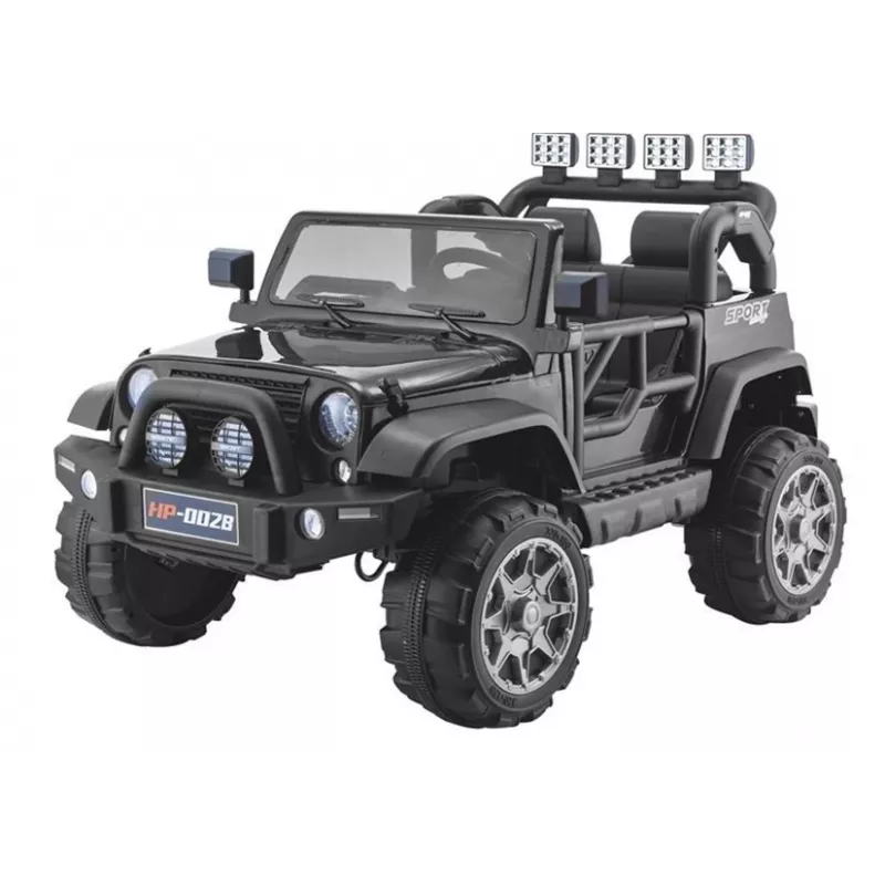 PETMEX batériou poháňaný Jeep HP012 pre deti s LED svetlami a MP3, čierny