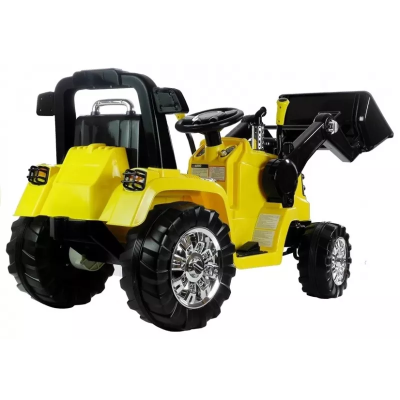 PETMEX ZP1005 detský elektrický traktor bagger s pohyblivou lyžicou, žltý