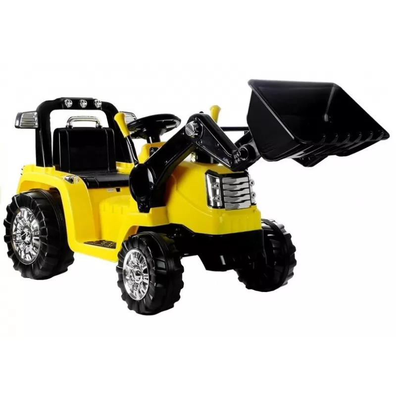 PETMEX ZP1005 detský elektrický traktor bagger s pohyblivou lyžicou, žltý