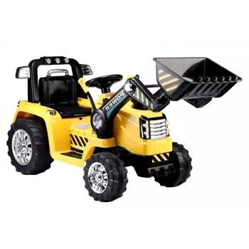 PETMEX ZP1005 detský elektrický traktor bagger s pohyblivou lyžicou, žltý
