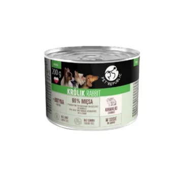 PETREPUBLIC kúsky s králikom v omáčke mokré krmivo pre psov – 10 x 200g