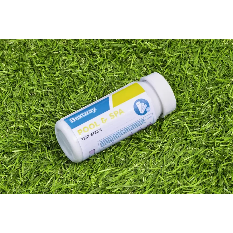PH Pool Tester Bestway 58142 - 50 testovacích prúžkov na vodu pre voľný chlór, pH hodnotu, celkovú alkalitu