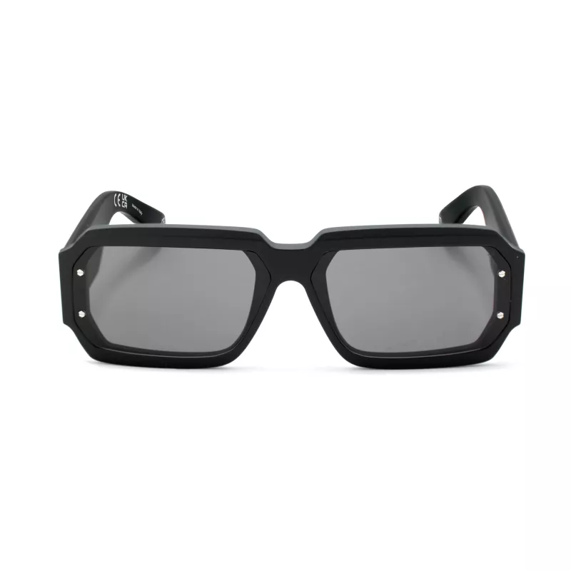 PHILIPP PLEIN MAN SPP150-670703 slnečné okuliare hranaté čierny rám sivé sklá 67/11/145 mm
