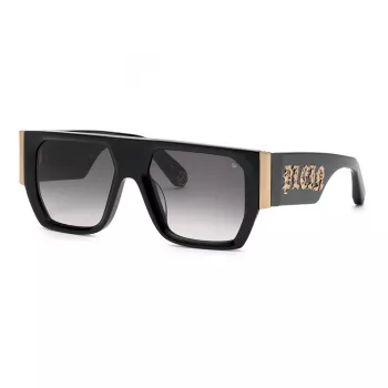 PHILIPP PLEIN MAN slnečné okuliare SPP094M540700 čierny acetátový rám sivé polykarbonátové sklá 54/18/145 mm