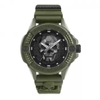 Philipp Plein pánske automatické skeletonové hodinky PWUBA0423 44 mm čierny silikón