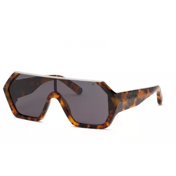 Philipp Plein pánske slnečné okuliare SPP047990728 - čierny acetátový rám, sivé polykarbonátové sklá, UV400 ochrana