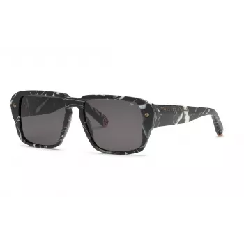 Philipp Plein pánske slnečné okuliare SPP081-550Z21 čierna/sivá 55/17/145 mm