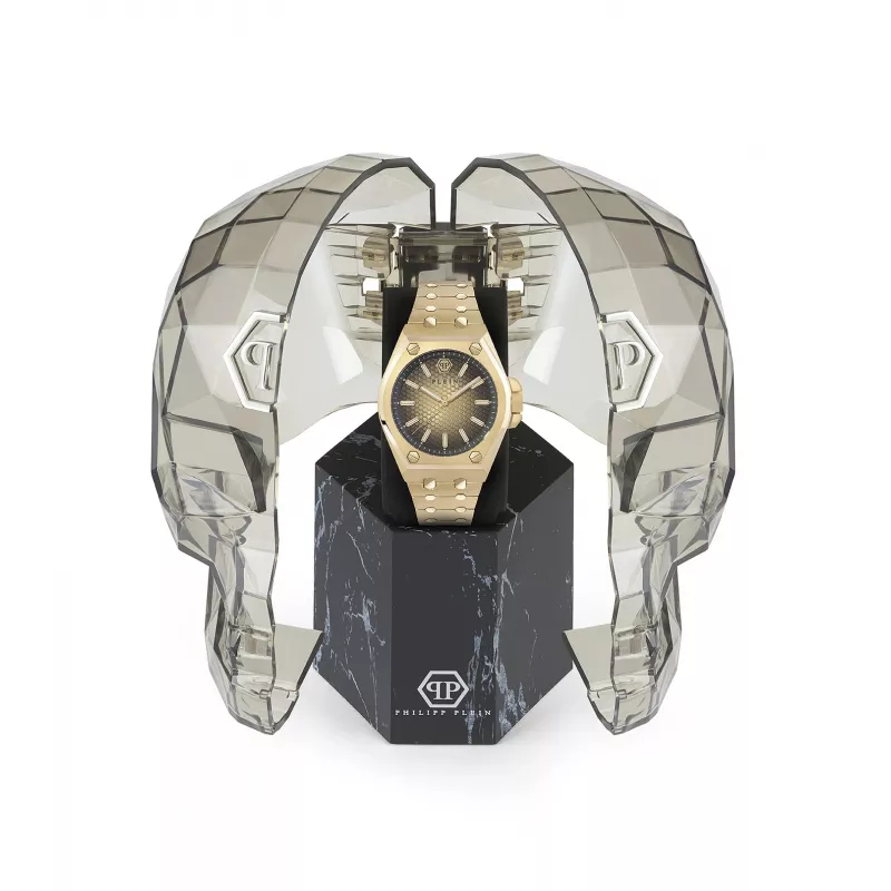 Philipp Plein pánske hodinky PWPMA0324 43mm čierny skeleton ciferník silikónový remienok