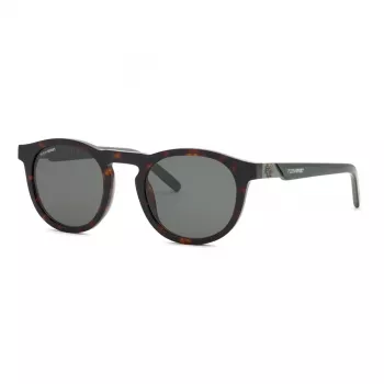 Philipp Plein Sport pánske slnečné okuliare SSP035-520722 čierny obdĺžnikový acetátový rám sivé šošovky 52 mm