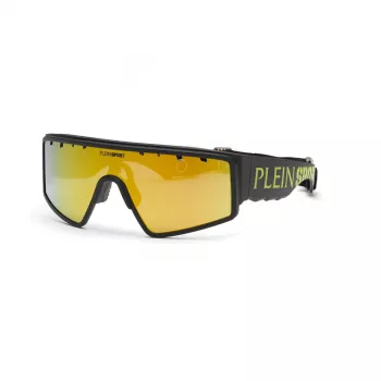 PHILIPP PLEIN SPORT SSP007-99U28G pánske športové slnečné okuliare, hranaté, Wrap-Around, plná obruba, UV400 ochrana, 99 mm sklo, 130 mm stranica